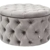 Online KARE Design Seating Chest Desire Round Velvet Silver