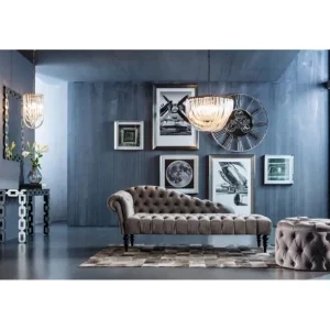 Online KARE Design Seating Chest Desire Round Velvet Silver