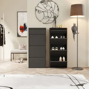 Best KARE Design Shoe Container Caruso 3 Plus 1 Black (MO)