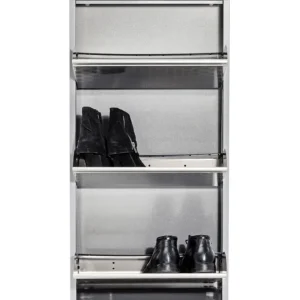 Outlet KARE Design Shoe Container Caruso 3 Silver brushed (MO)