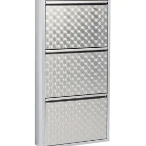 Outlet KARE Design Shoe Container Caruso 3 Silver brushed (MO)