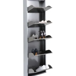 Best KARE Design Shoe Container Caruso 5 Silver brushed (MO)