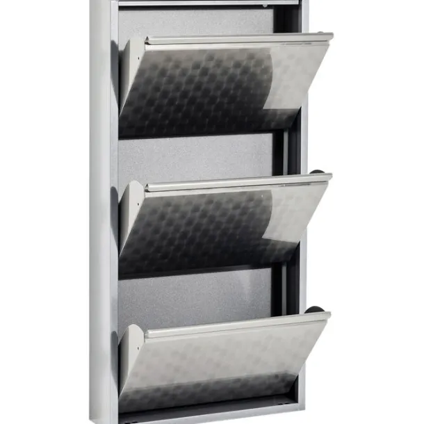 shoe_container_caruso__si_6-2.webp Outlet KARE Design Shoe Container Caruso 3 Silver brushed (MO)