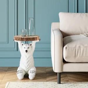Outlet KARE Design Side Table Animal Polar Bear Ø37cm