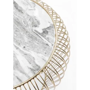 Sale KARE Design Side Table Beam Grey Marble Brass Ø43cm