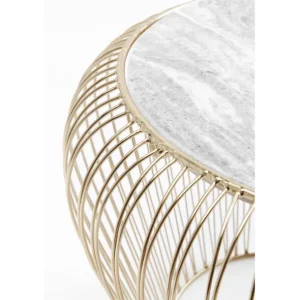 Sale KARE Design Side Table Beam Grey Marble Brass Ø43cm
