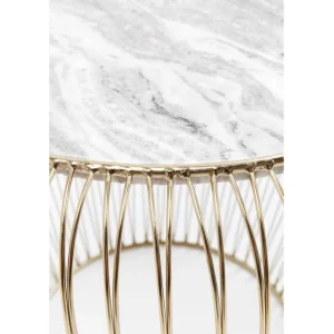 Sale KARE Design Side Table Beam Grey Marble Brass Ø43cm