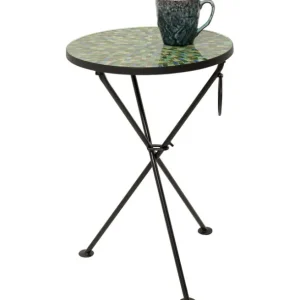 Fashion KARE Design Side Table Clack Mosaic Green Blue Ø35cm