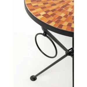 Clearance KARE Design Side Table Clack Mosaic Orange Ø35cm