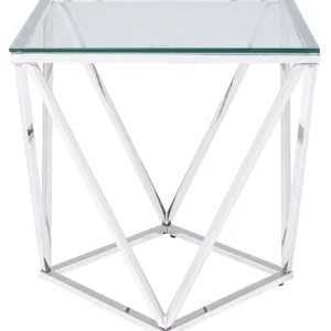 Clearance KARE Design Side Table Cristallo Chrome 50x50cm