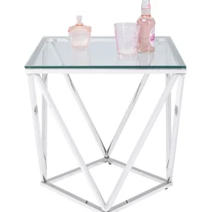 Clearance KARE Design Side Table Cristallo Chrome 50x50cm