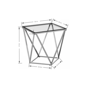 Clearance KARE Design Side Table Cristallo Chrome 50x50cm
