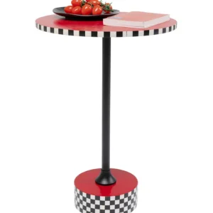 New KARE Design Side Table Domero Checkers Red Ø40cm