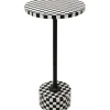 Clearance KARE Design Side Table Domero Chess Black White Ø25cm