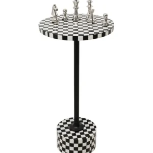 Clearance KARE Design Side Table Domero Chess Black White Ø25cm