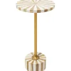 Outlet KARE Design Side Table Domero Cirque Gold White Ø25cm