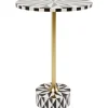 Hot KARE Design Side Table Domero Star Brown White Ø40cm