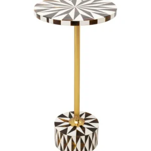 New KARE Design Side Table Domero Star Brown White Ø25cm
