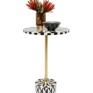 Hot KARE Design Side Table Domero Star Brown White Ø40cm