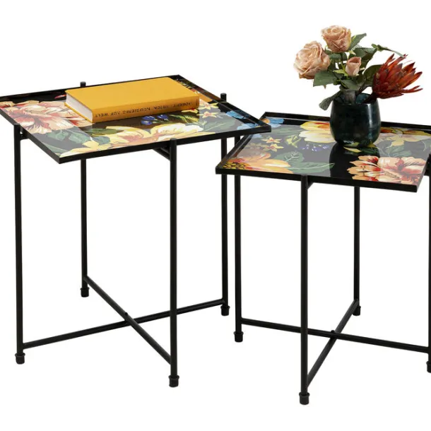 side_table_flowers_garden_3.webp Outlet KARE Design Side Table Flowers Garden Square (2/Set)