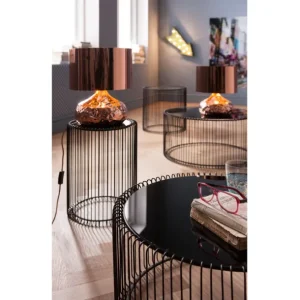 Outlet KARE Design Side Table Wire Black Ø44cm (2/Set)