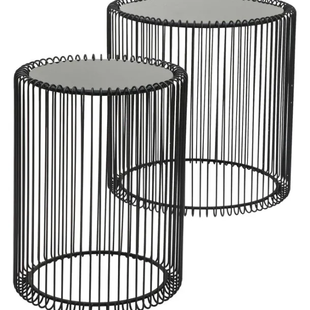 side_table_wire_black_cm__6.webp Outlet KARE Design Side Table Wire Black Ø44cm (2/Set)