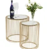 Clearance KARE Design Side Table Wire Brass (2/Set)