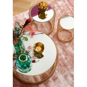 Clearance KARE Design Side Table Wire Brass (2/Set)