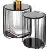 Outlet KARE Design Side Table Wire Double Black (2/Set)