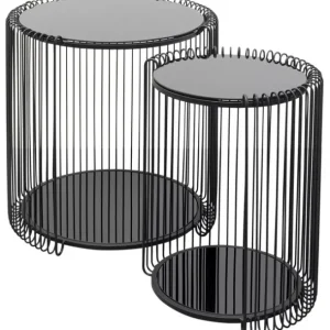 Outlet KARE Design Side Table Wire Double Black (2/Set)