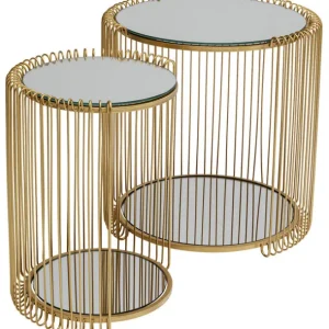 Sale KARE Design Side Table Wire Double Brass (2/Set)