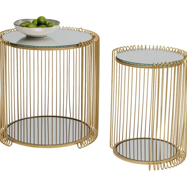 side_table_wire_double_br_1.webp Sale KARE Design Side Table Wire Double Brass (2/Set)