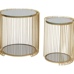 Sale KARE Design Side Table Wire Double Brass (2/Set)