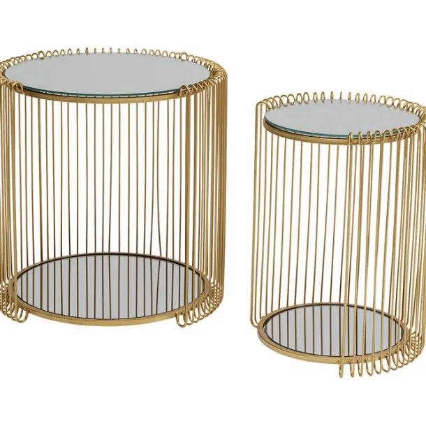 side_table_wire_double_br_2.webp Sale KARE Design Side Table Wire Double Brass (2/Set)