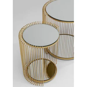 Sale KARE Design Side Table Wire Double Brass (2/Set)