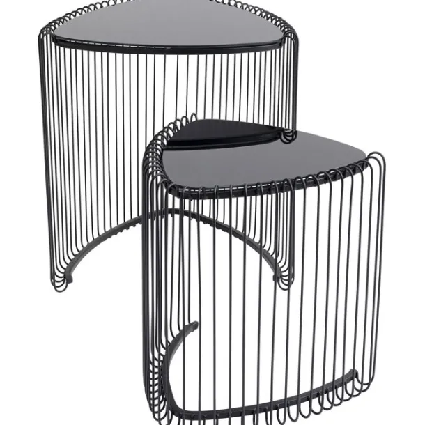 side_table_wire_triangle__0.webp Sale KARE Design Side Table Wire Triangle Black (2/Set)