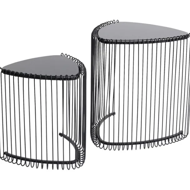 side_table_wire_triangle__1.webp Sale KARE Design Side Table Wire Triangle Black (2/Set)