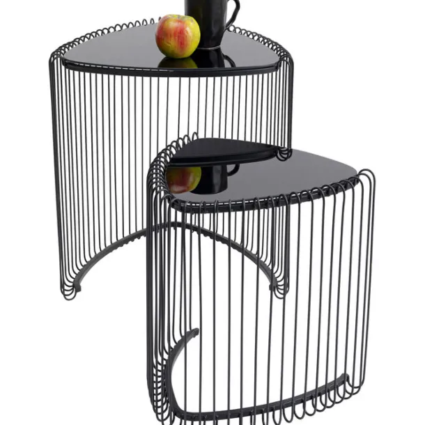 side_table_wire_triangle__2.webp Sale KARE Design Side Table Wire Triangle Black (2/Set)