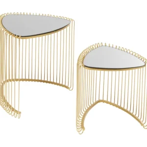 Online KARE Design Side Table Wire Triangle Gold (2/Set)