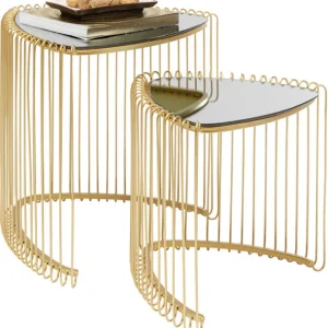 Online KARE Design Side Table Wire Triangle Gold (2/Set)