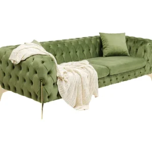 Hot KARE Design Sofa Bellissima 3-Seater Velvet Green 240cm