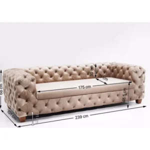 Discount KARE Design Sofa Desire 3-Seater Velvet Ecru