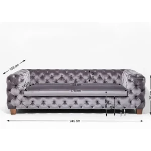 Fashion KARE Design Sofa Desire 3-Seater Vintage Eco