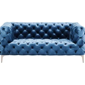 Fashion KARE Design Sofa Look 2-Seater Velvet Blue