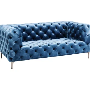 Fashion KARE Design Sofa Look 2-Seater Velvet Blue