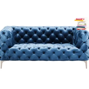 Fashion KARE Design Sofa Look 2-Seater Velvet Blue