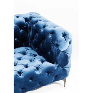 Fashion KARE Design Sofa Look 2-Seater Velvet Blue