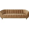 Best KARE Design Sofa Spectra Velvet Brown 3-Seater 245cm