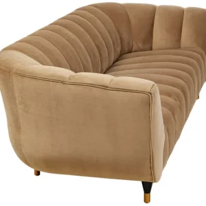 Best KARE Design Sofa Spectra Velvet Brown 3-Seater 245cm