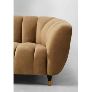 Best KARE Design Sofa Spectra Velvet Brown 3-Seater 245cm